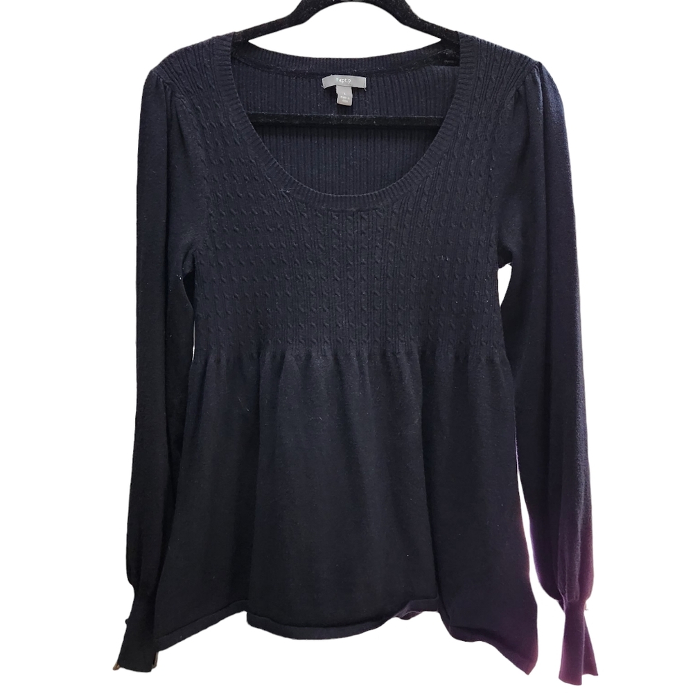 Apt. 9  Black babydoll style sweater Size Large